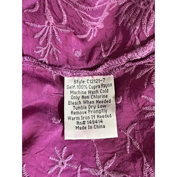 new Johnny Was Sunflower Alta Orchid Embroidered Flare Boho Blouse Top - Picture 13 of 13